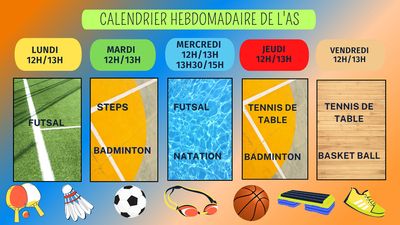 Association Sportive planning et choix des activités